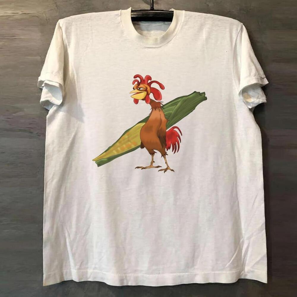 White Chicken Tee With A Fun Design